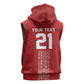 World Football 2026 Egypt Custom Sleeveless Hoodie Red Ancient Egyptian Hieroglyphs - African Pride