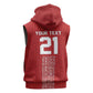 World Football 2026 Egypt Custom Sleeveless Zip Hoodie Red Ancient Egyptian Hieroglyphs - African Pride