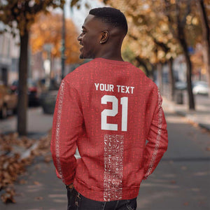 World Football 2026 Egypt Custom Sweatshirt Red Ancient Egyptian Hieroglyphs - African Pride