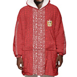 World Football 2026 Egypt Custom Wearable Blanket Hoodie Red Ancient Egyptian Hieroglyphs - African Pride