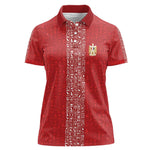 World Football 2026 Egypt Custom Women Polo Shirt Red Ancient Egyptian Hieroglyphs - African Pride