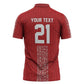World Football 2026 Egypt Custom Zipper Polo Shirt Red Ancient Egyptian Hieroglyphs - African Pride