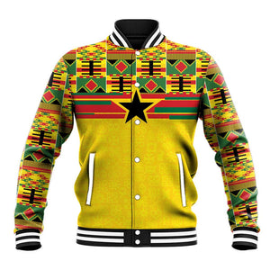 World Football 2026 Ghana Custom Baseball Jacket Black Stars African Kente Pattern - African Pride