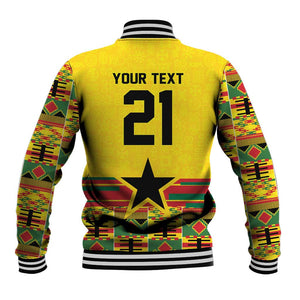 World Football 2026 Ghana Custom Baseball Jacket Black Stars African Kente Pattern - African Pride