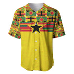 World Football 2026 Ghana Custom Baseball Jersey Black Stars African Kente Pattern - African Pride