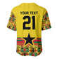 World Football 2026 Ghana Custom Baseball Jersey Black Stars African Kente Pattern - African Pride