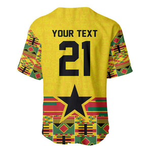 World Football 2026 Ghana Custom Baseball Jersey Black Stars African Kente Pattern - African Pride