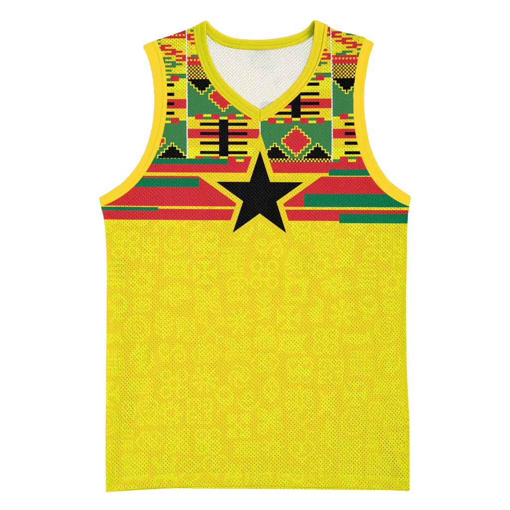 World Football 2026 Ghana Custom Basketball Jersey Black Stars African Kente Pattern - African Pride