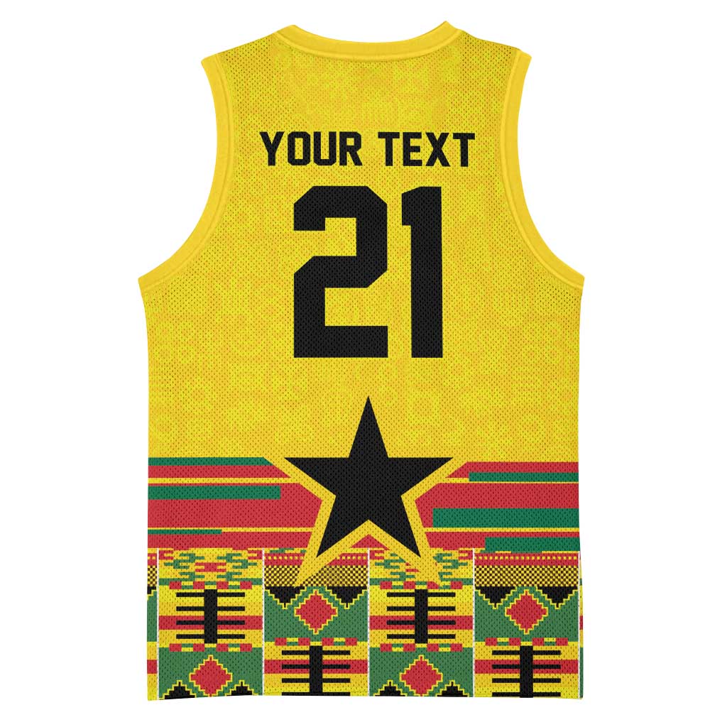 World Football 2026 Ghana Custom Basketball Jersey Black Stars African Kente Pattern - African Pride