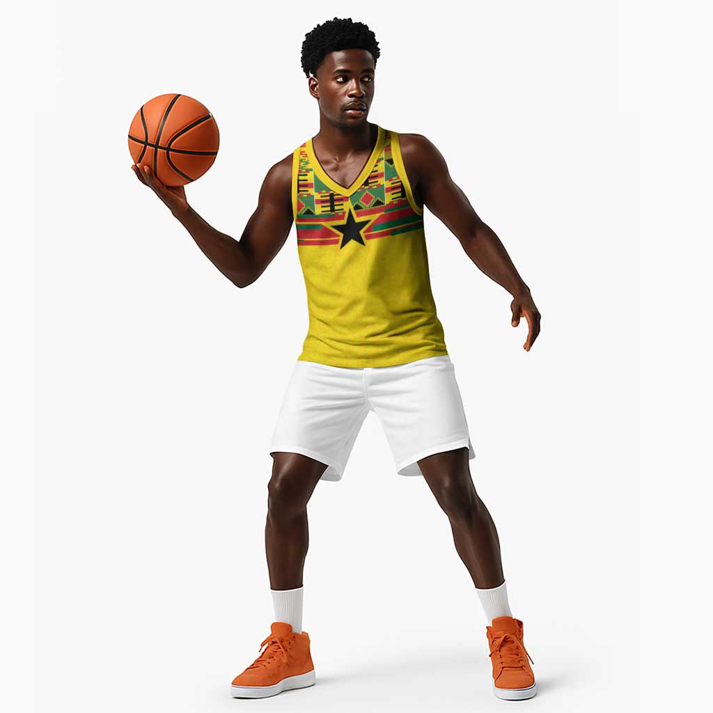 World Football 2026 Ghana Custom Basketball Jersey Black Stars African Kente Pattern - African Pride