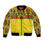 World Football 2026 Ghana Custom Bomber Jacket Black Stars African Kente Pattern - African Pride