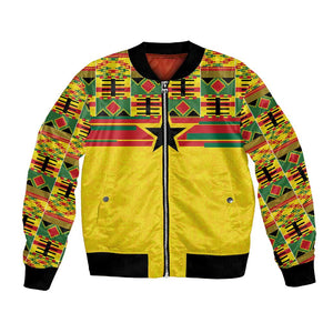 World Football 2026 Ghana Custom Bomber Jacket Black Stars African Kente Pattern - African Pride