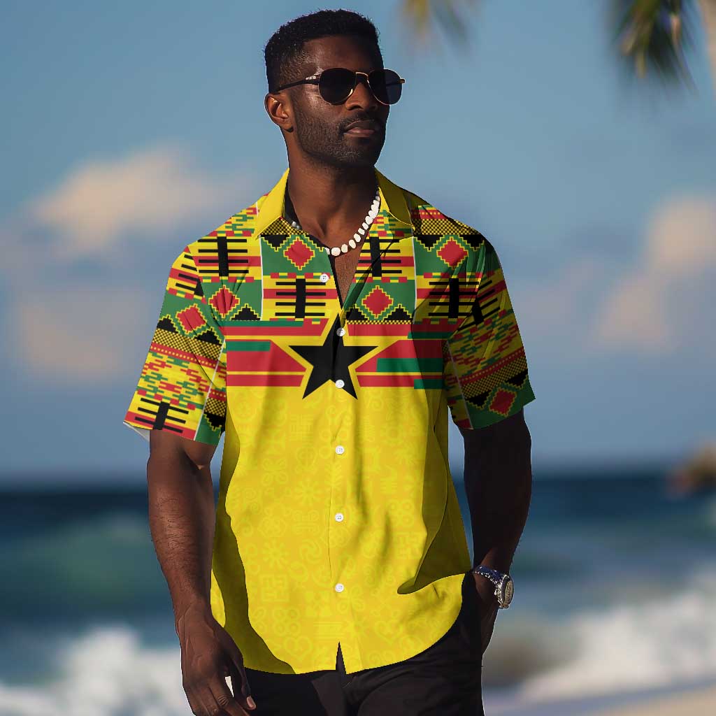 World Football 2026 Ghana Custom Hawaiian Shirt Black Stars African Kente Pattern LT9