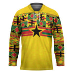 World Football 2026 Ghana Custom Hockey Jersey Black Stars African Kente Pattern - African Pride