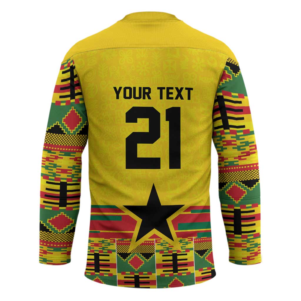 World Football 2026 Ghana Custom Hockey Jersey Black Stars African Kente Pattern - African Pride