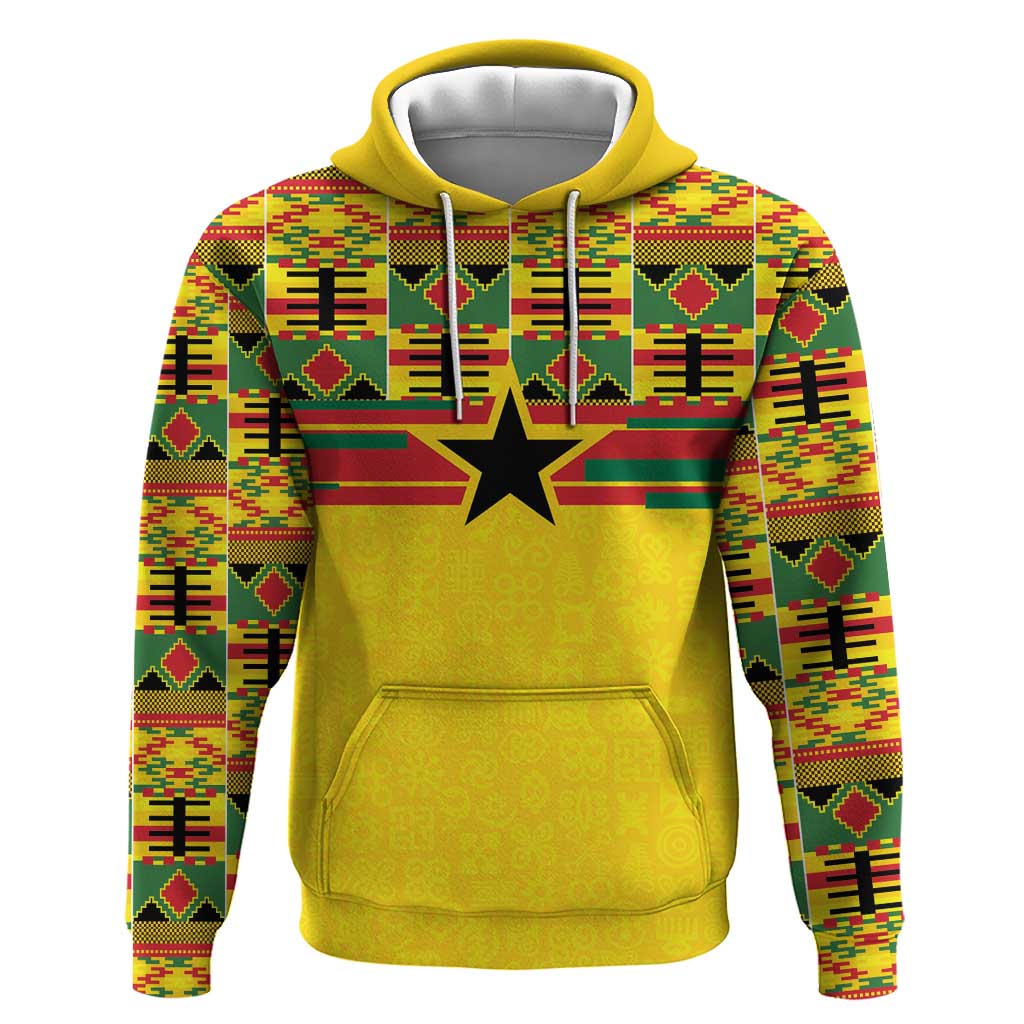 World Football 2026 Ghana Custom Hoodie Black Stars African Kente Pattern - African Pride