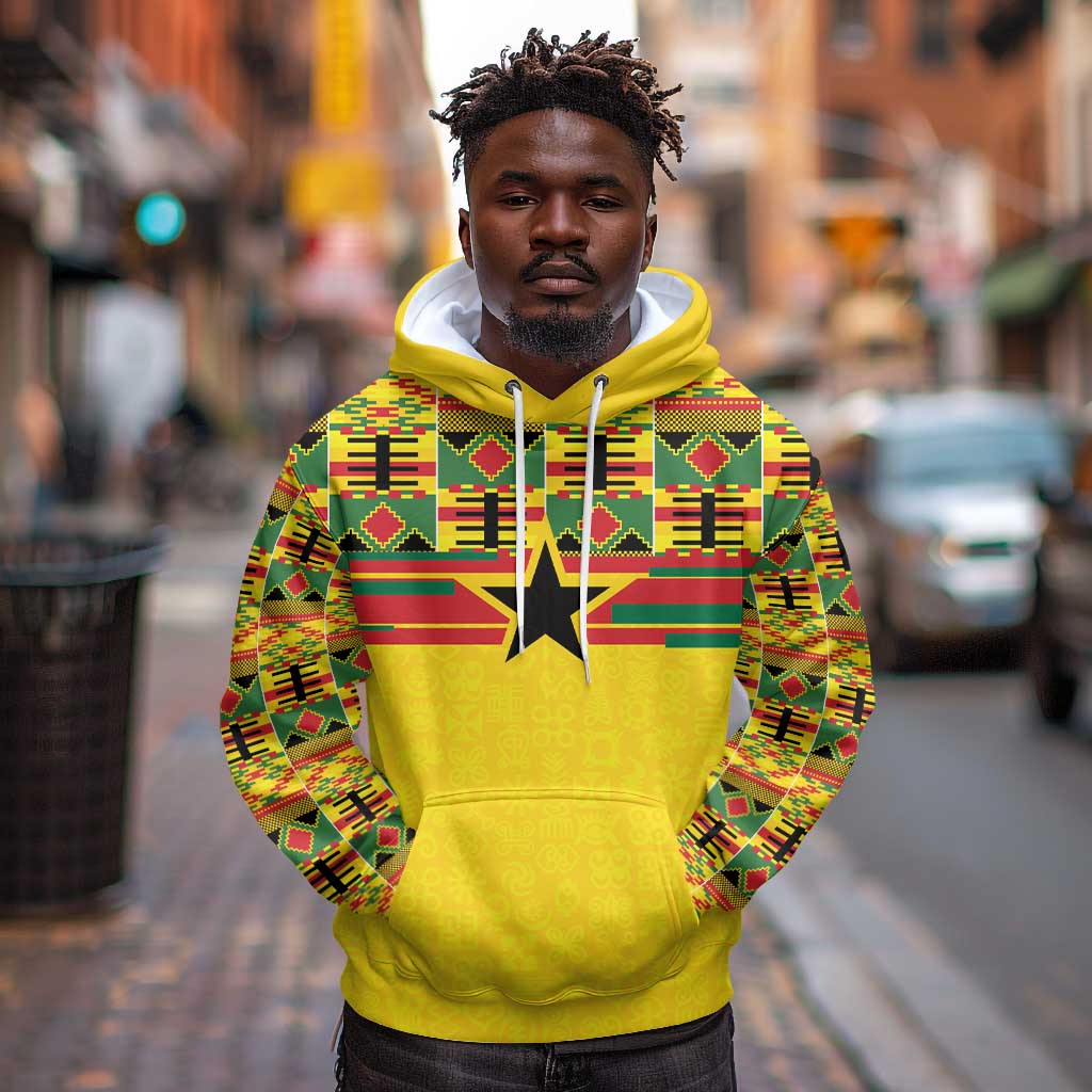 World Football 2026 Ghana Custom Hoodie Black Stars African Kente Pattern - African Pride