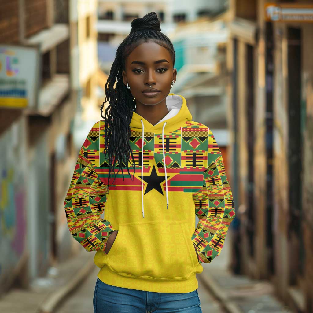 World Football 2026 Ghana Custom Hoodie Black Stars African Kente Pattern - African Pride