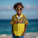 World Football 2026 Ghana Custom Kid Hawaiian Shirt Black Stars African Kente Pattern - African Pride
