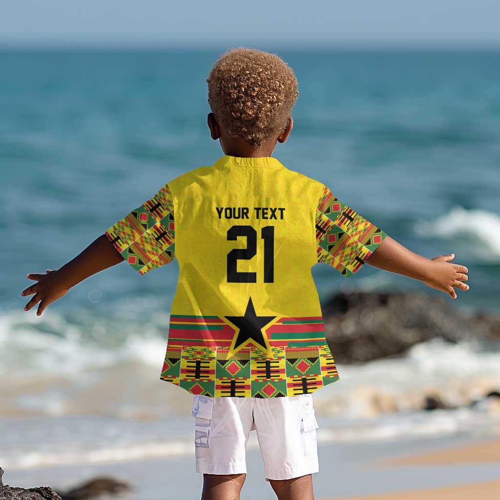 World Football 2026 Ghana Custom Kid Hawaiian Shirt Black Stars African Kente Pattern - African Pride