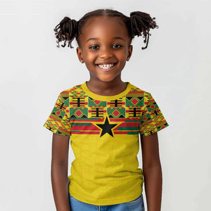World Football 2026 Ghana Custom Kid T shirt Black Stars African Kente Pattern - African Pride