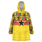 World Football 2026 Ghana Custom Kid Wearable Blanket Hoodie Black Stars African Kente Pattern - African Pride