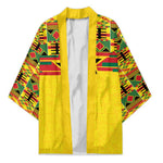 World Football 2026 Ghana Custom Kimono Black Stars African Kente Pattern - African Pride