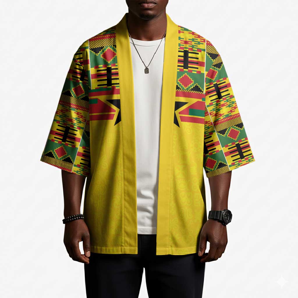 World Football 2026 Ghana Custom Kimono Black Stars African Kente Pattern - African Pride