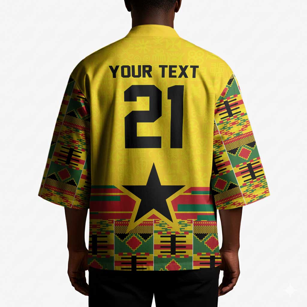 World Football 2026 Ghana Custom Kimono Black Stars African Kente Pattern - African Pride