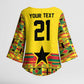 World Football 2026 Ghana Custom Kimono Sleeve Blouse Black Stars African Kente Pattern - African Pride