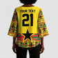 World Football 2026 Ghana Custom Kimono Sleeve Blouse Black Stars African Kente Pattern - African Pride