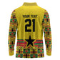 World Football 2026 Ghana Custom Long Sleeve Polo Shirt Black Stars African Kente Pattern - African Pride