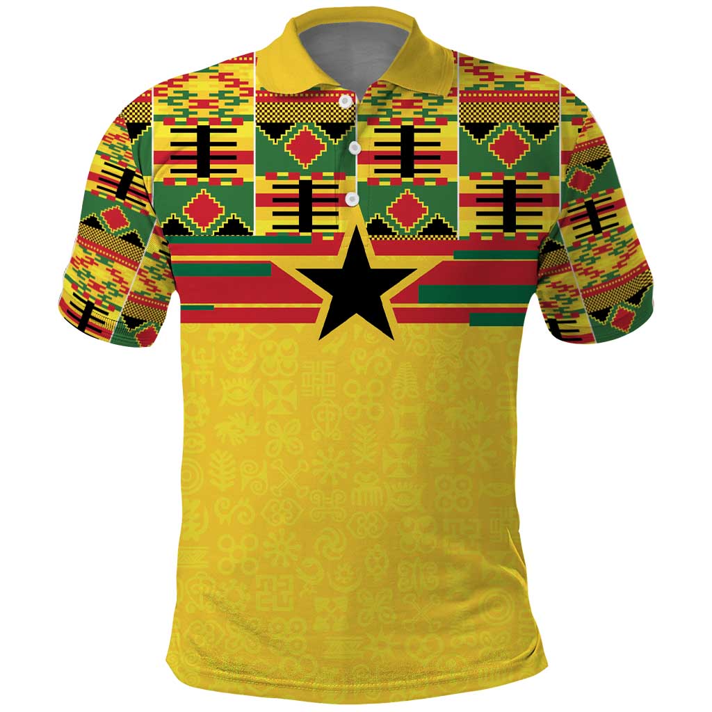 World Football 2026 Ghana Custom Polo Shirt Black Stars African Kente Pattern - African Pride