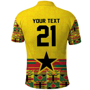 World Football 2026 Ghana Custom Polo Shirt Black Stars African Kente Pattern - African Pride