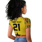 World Football 2026 Ghana Custom Raglan Cropped T shirt Black Stars African Kente Pattern - African Pride