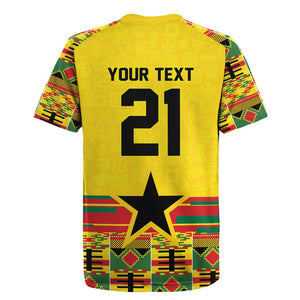World Football 2026 Ghana Custom Rugby Jersey Black Stars African Kente Pattern - African Pride