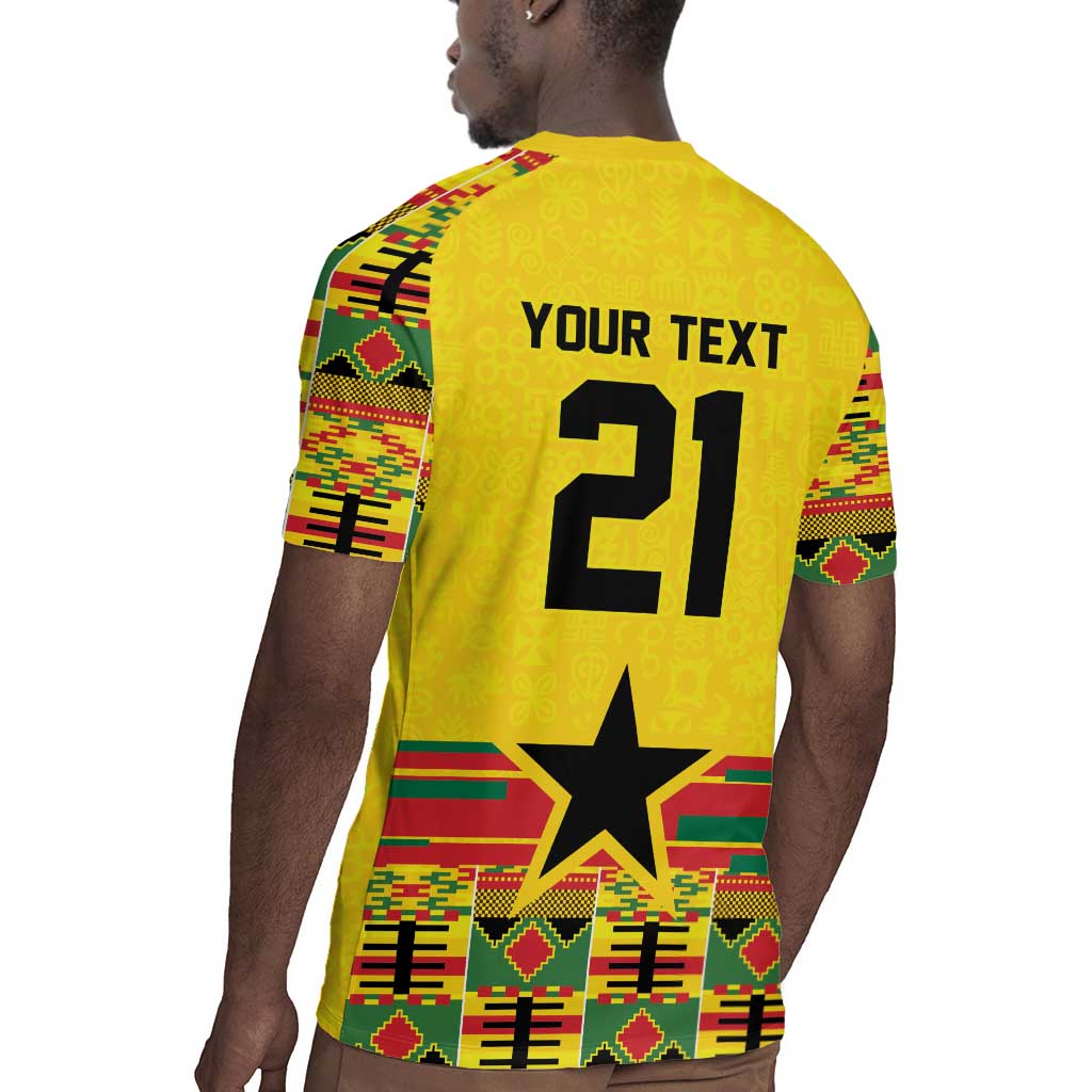 World Football 2026 Ghana Custom Rugby Jersey Black Stars African Kente Pattern - African Pride