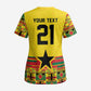 World Football 2026 Ghana Custom Scrub Top Black Stars African Kente Pattern - African Pride