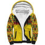 World Football 2026 Ghana Custom Sherpa Hoodie Black Stars African Kente Pattern - African Pride
