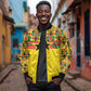 World Football 2026 Ghana Custom Sleeve Zip Bomber Jacket Black Stars African Kente Pattern - African Pride
