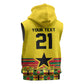World Football 2026 Ghana Custom Sleeveless Hoodie Black Stars African Kente Pattern - African Pride