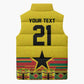 World Football 2026 Ghana Custom Sleeveless Puffer Jacket Black Stars African Kente Pattern - African Pride