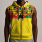World Football 2026 Ghana Custom Sleeveless Zip Hoodie Black Stars African Kente Pattern - African Pride