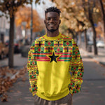 World Football 2026 Ghana Custom Sweatshirt Black Stars African Kente Pattern - African Pride