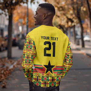 World Football 2026 Ghana Custom Sweatshirt Black Stars African Kente Pattern - African Pride
