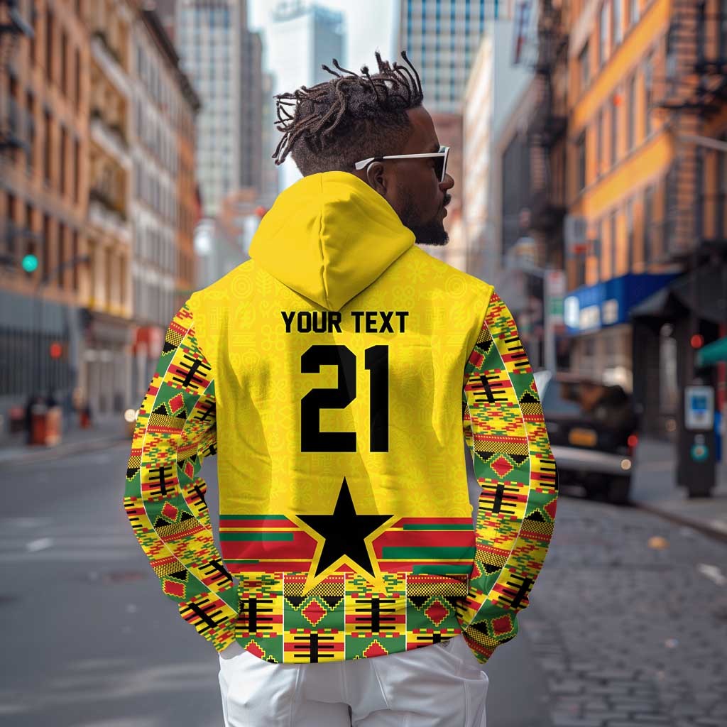 World Football 2026 Ghana Custom Zip Hoodie Black Stars African Kente Pattern - African Pride