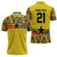 World Football 2026 Ghana Custom Zipper Polo Shirt Black Stars African Kente Pattern - African Pride