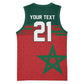World Football 2026 Morocco Custom Basketball Jersey African Geometric Red Pattern - African Pride