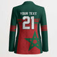 World Football 2026 Morocco Custom Blazer African Geometric Red Pattern - African Pride