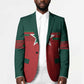 World Football 2026 Morocco Custom Blazer African Geometric Red Pattern - African Pride